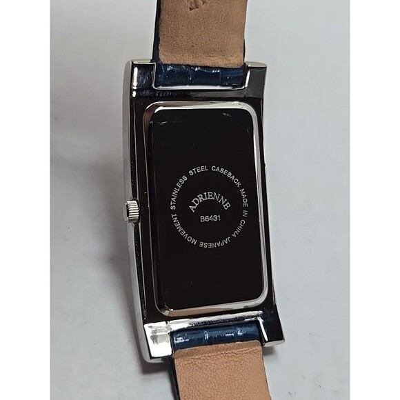 Adrienne Crystal Bezel Blue Alligator Leather Strap Womens Watch New Battery - Picture 12 of 12